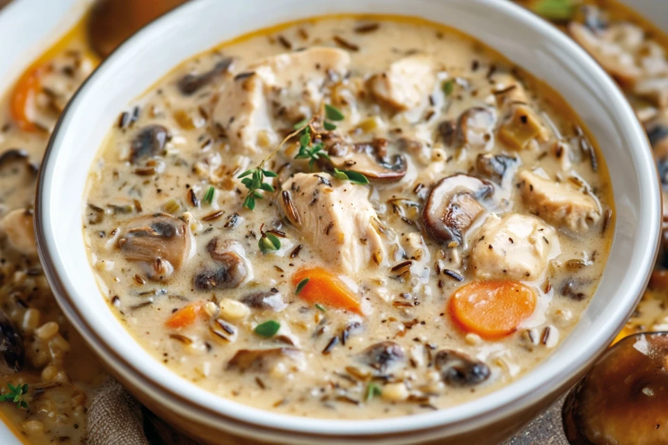 Creamy Mushroom Chicken & Wild Rice Soup for Cozy Nights