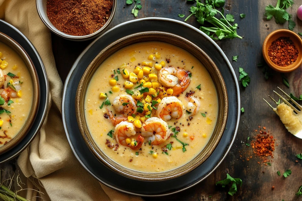 Hearty Shrimp and Corn Bisque with Cajun Flair