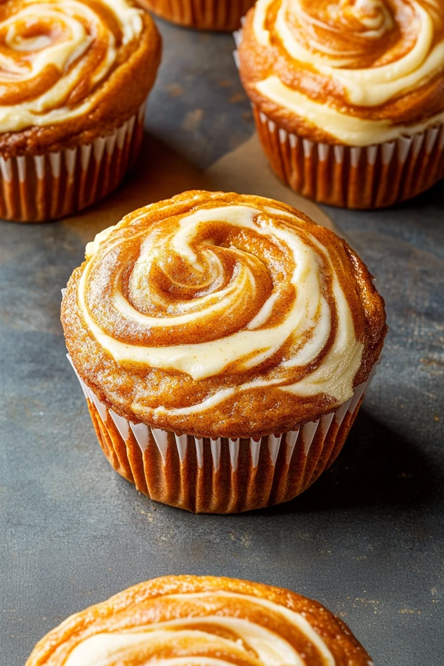 Pumpkin Cream Cheese Swirl Muffins Recipe for Fall