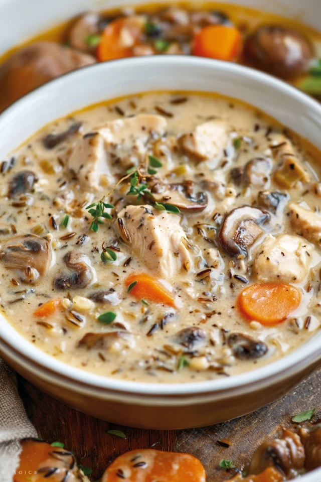 Creamy Mushroom Chicken & Wild Rice Soup for Cozy Nights