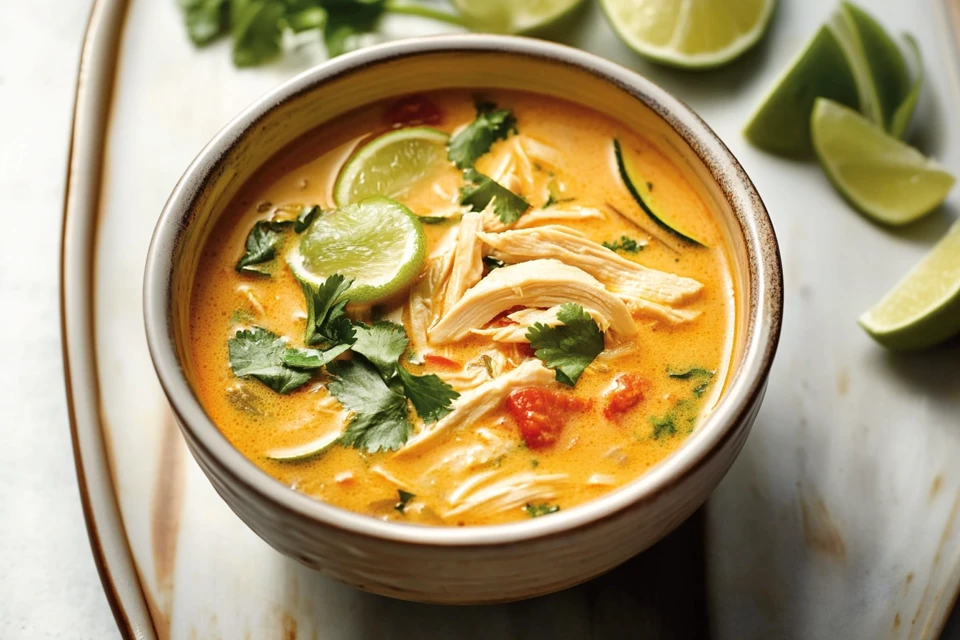 Healthy Thai Chicken Curry Soup with Coconut Milk