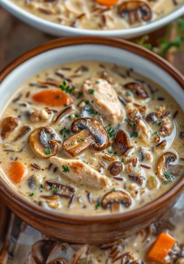 Creamy Mushroom Chicken & Wild Rice Soup for Cozy Nights