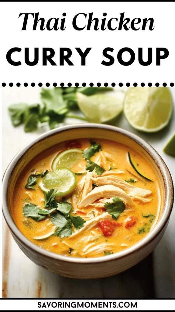 Healthy Thai Chicken Curry Soup with Coconut Milk