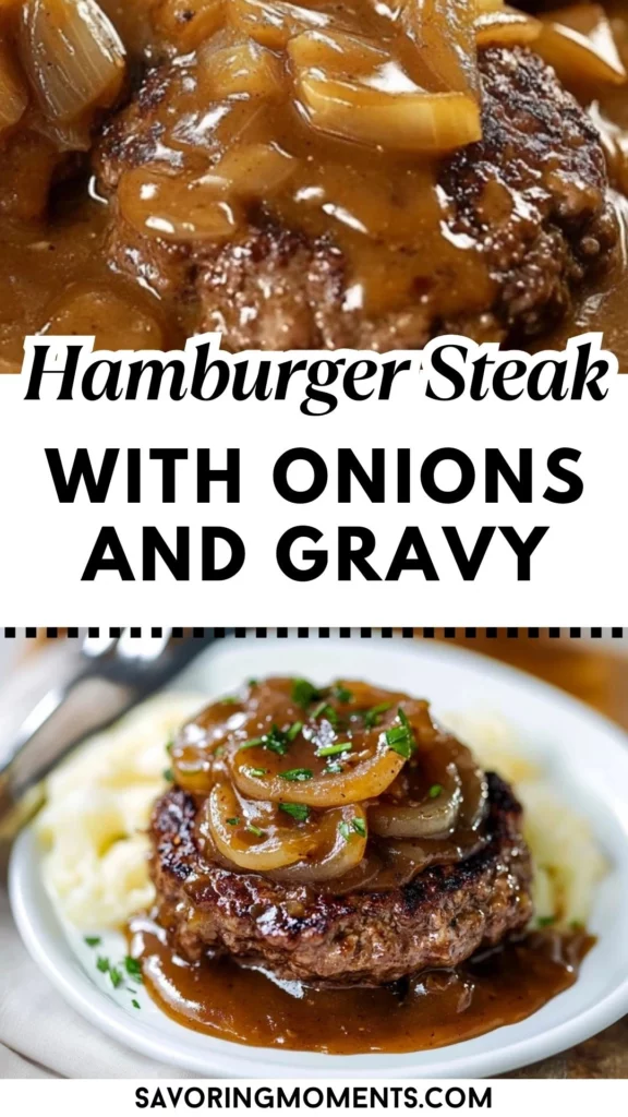 Savory Hamburger Steak with Onions and Brown Gravy
