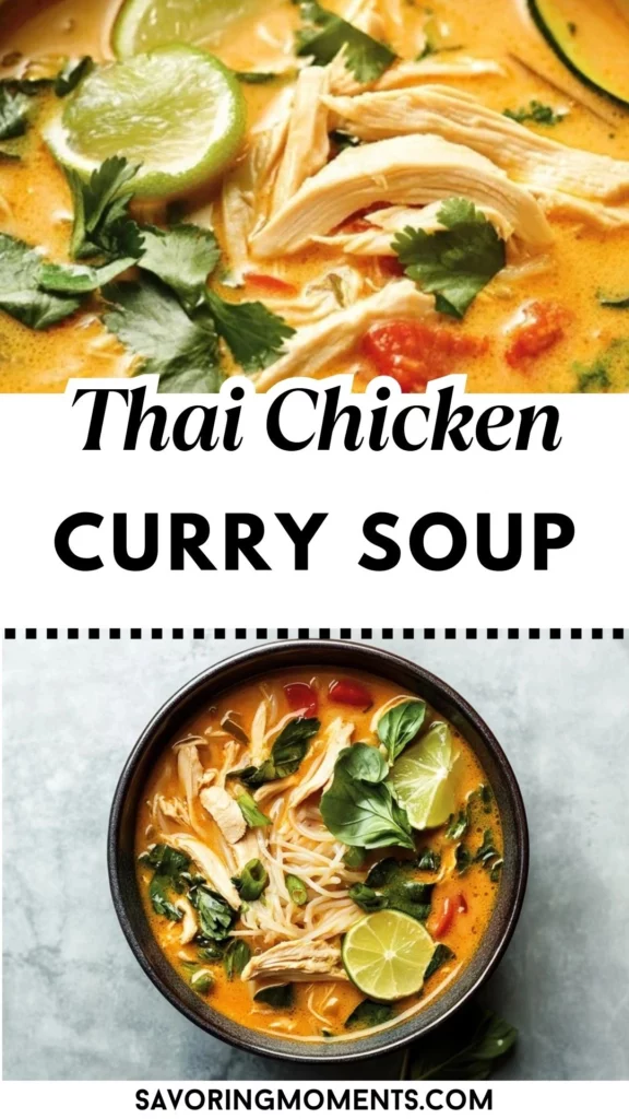 Healthy Thai Chicken Curry Soup with Coconut Milk