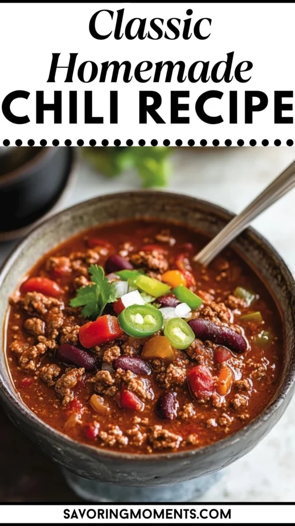 Classic Homemade Chili Recipe - Bold & Hearty Flavor