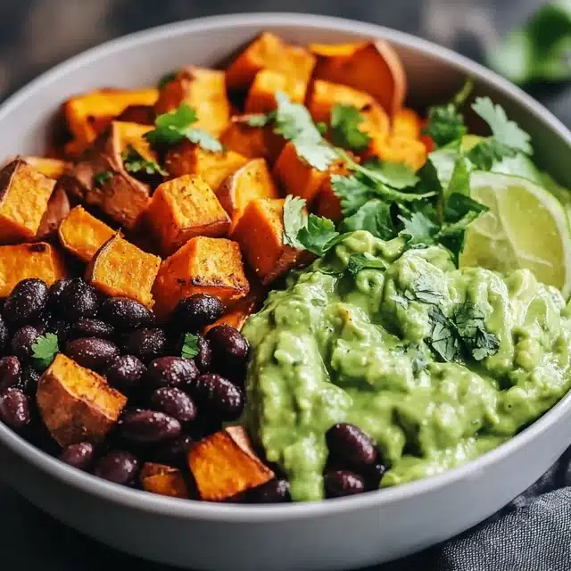 Sweet Potato and Black Bean Bowls with Avocado Lime Dressing - Savoring ...