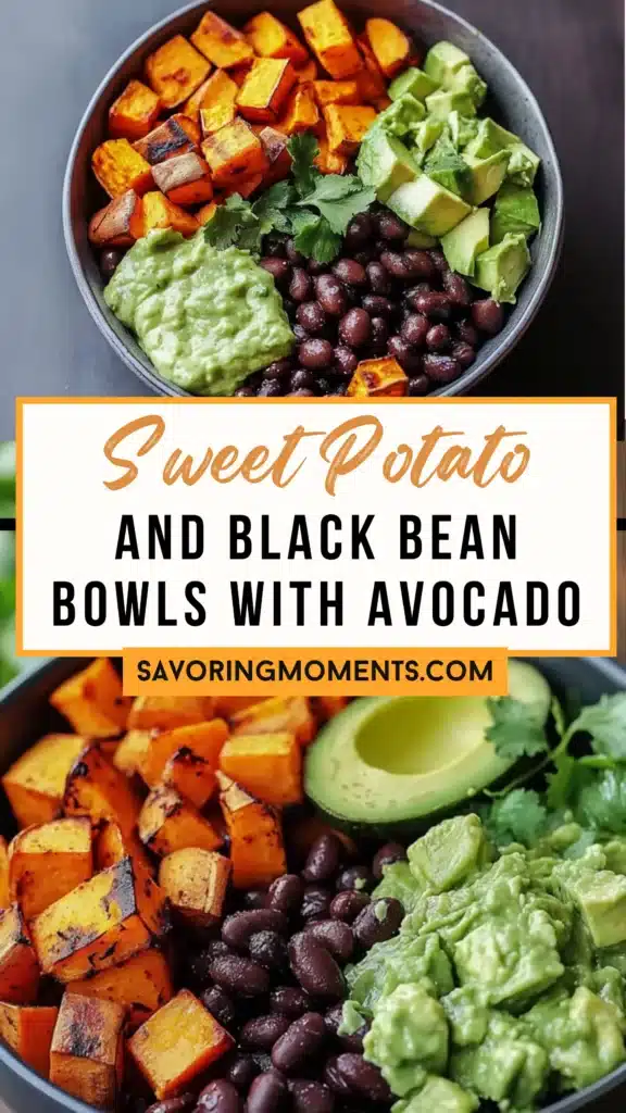 Sweet Potato and Black Bean Bowls with Avocado Lime Dressing - Savoring ...