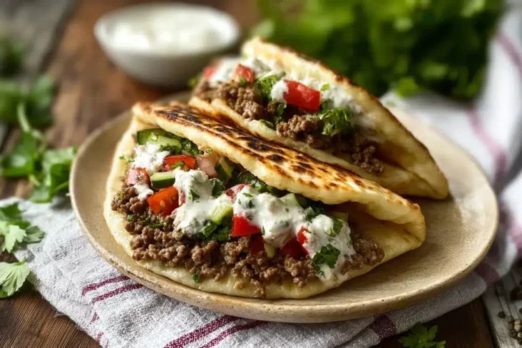 Mediterranean Ground Beef Pita Pockets - Savoring Moments
