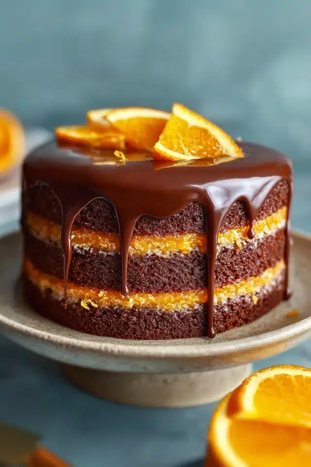 Chocolate Orange Layer Cake with Ganache - Savoring Moments
