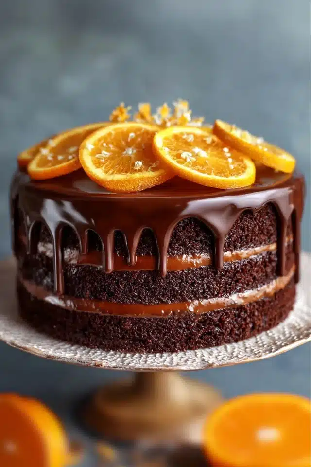 Chocolate Orange Layer Cake with Ganache - Savoring Moments