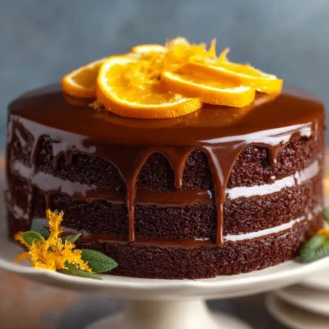 Chocolate Orange Layer Cake with Ganache - Savoring Moments