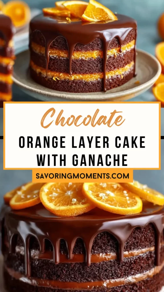 Chocolate Orange Layer Cake with Ganache - Savoring Moments