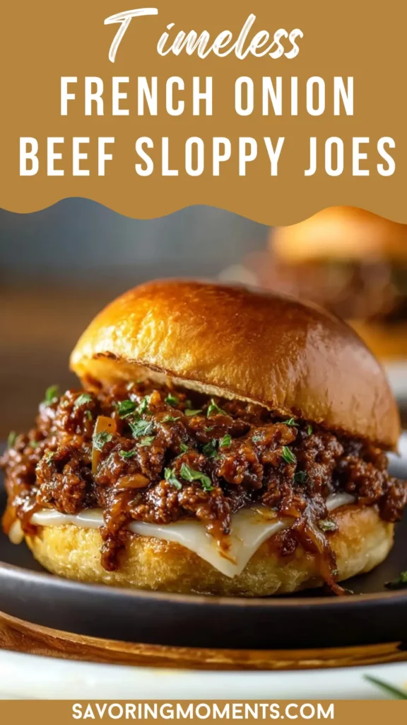 French Onion Beef Sloppy Joes - Savoring Moments