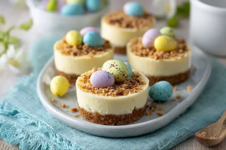 No Bake Mini Egg Cheesecake - Savoring Moments