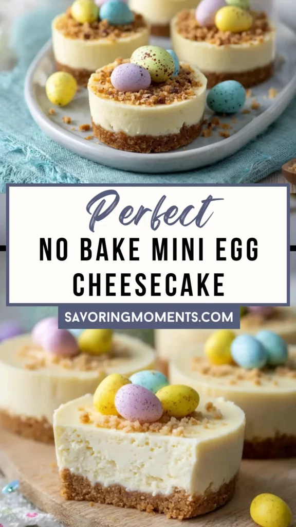 No Bake Mini Egg Cheesecake - Savoring Moments