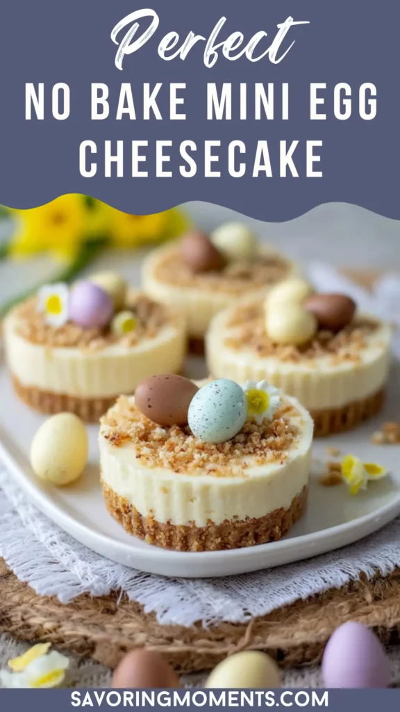 No Bake Mini Egg Cheesecake - Savoring Moments